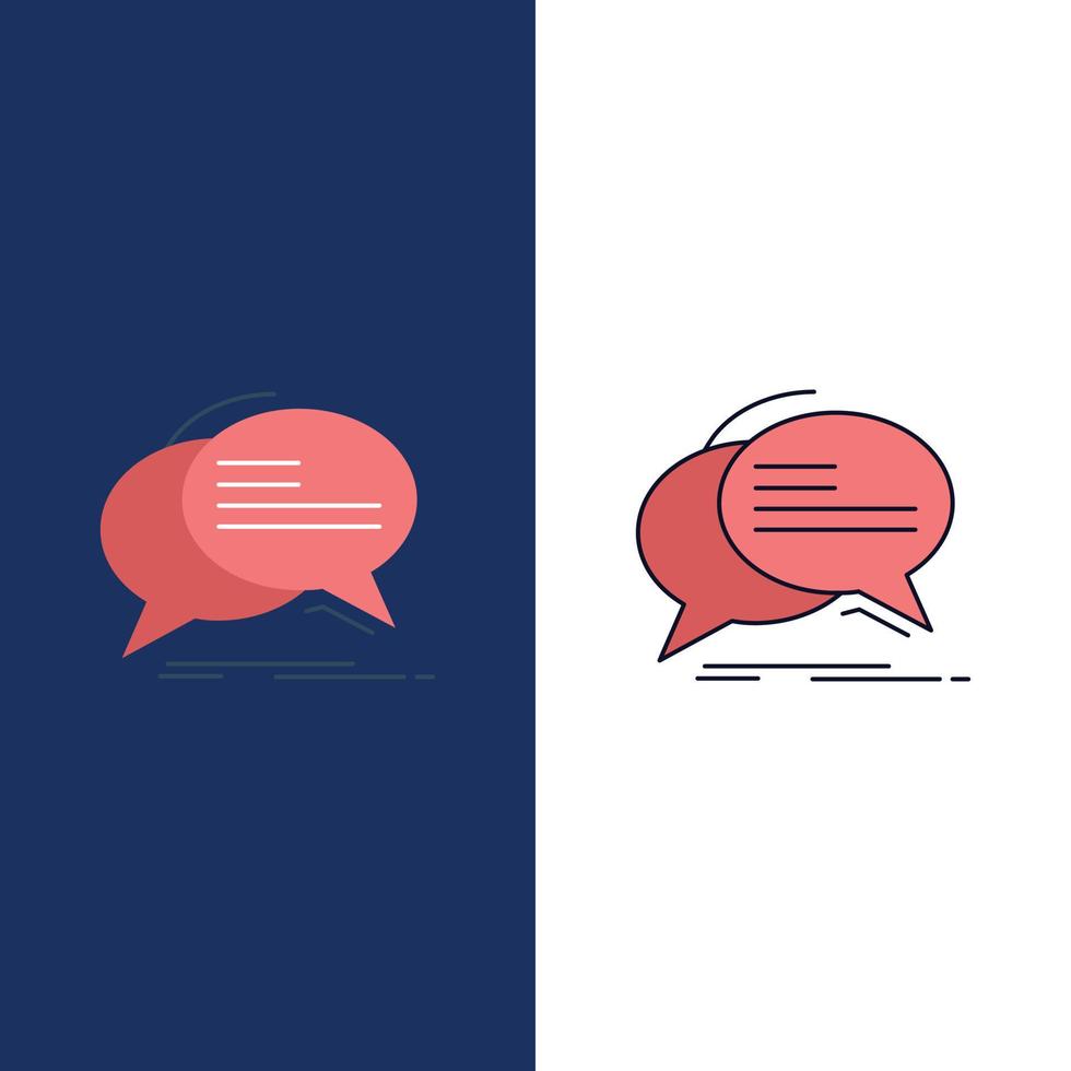 Bubble chat communication speech talk Flat Color Icon Vector