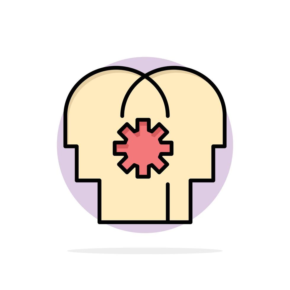 Brain Control Mind Setting Abstract Circle Background Flat color Icon vector