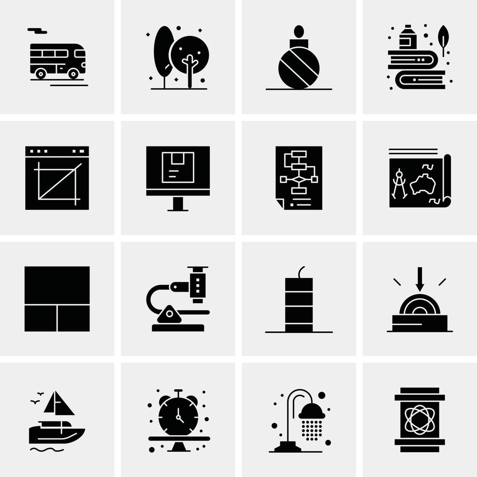 16 iconos universales de negocios vector ilustración de icono creativo para usar en proyectos relacionados con la web y dispositivos móviles