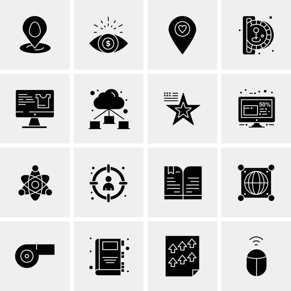 16 iconos universales de negocios vector ilustración de icono creativo para usar en proyectos relacionados con la web y dispositivos móviles