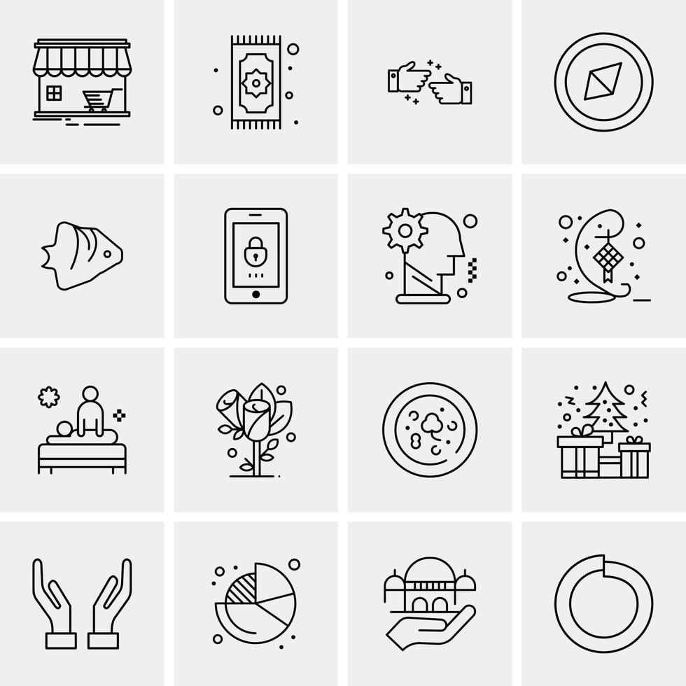 16 iconos universales de negocios vector ilustración de icono creativo para usar en proyectos relacionados con la web y dispositivos móviles