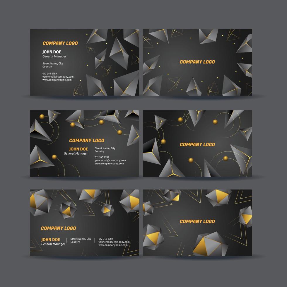 Modern Dark Abstract Business Card Template vector