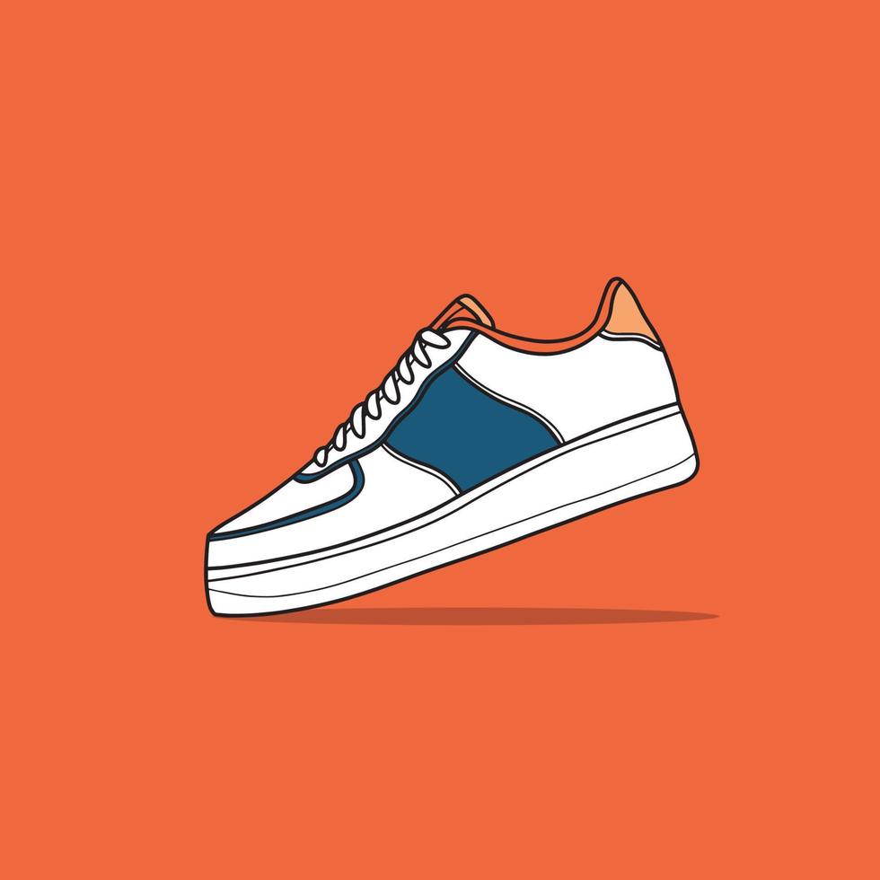 Sneaker shoe . Concept. Flat design. Vector illustration. Sneakers in flat style. Sneakers side view. Fashion sneakers.