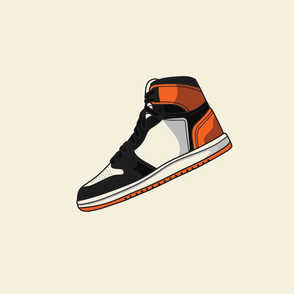 Sneaker shoe . Concept. Flat design. Vector illustration. Sneakers in flat style. Sneakers side view. Fashion sneakers.