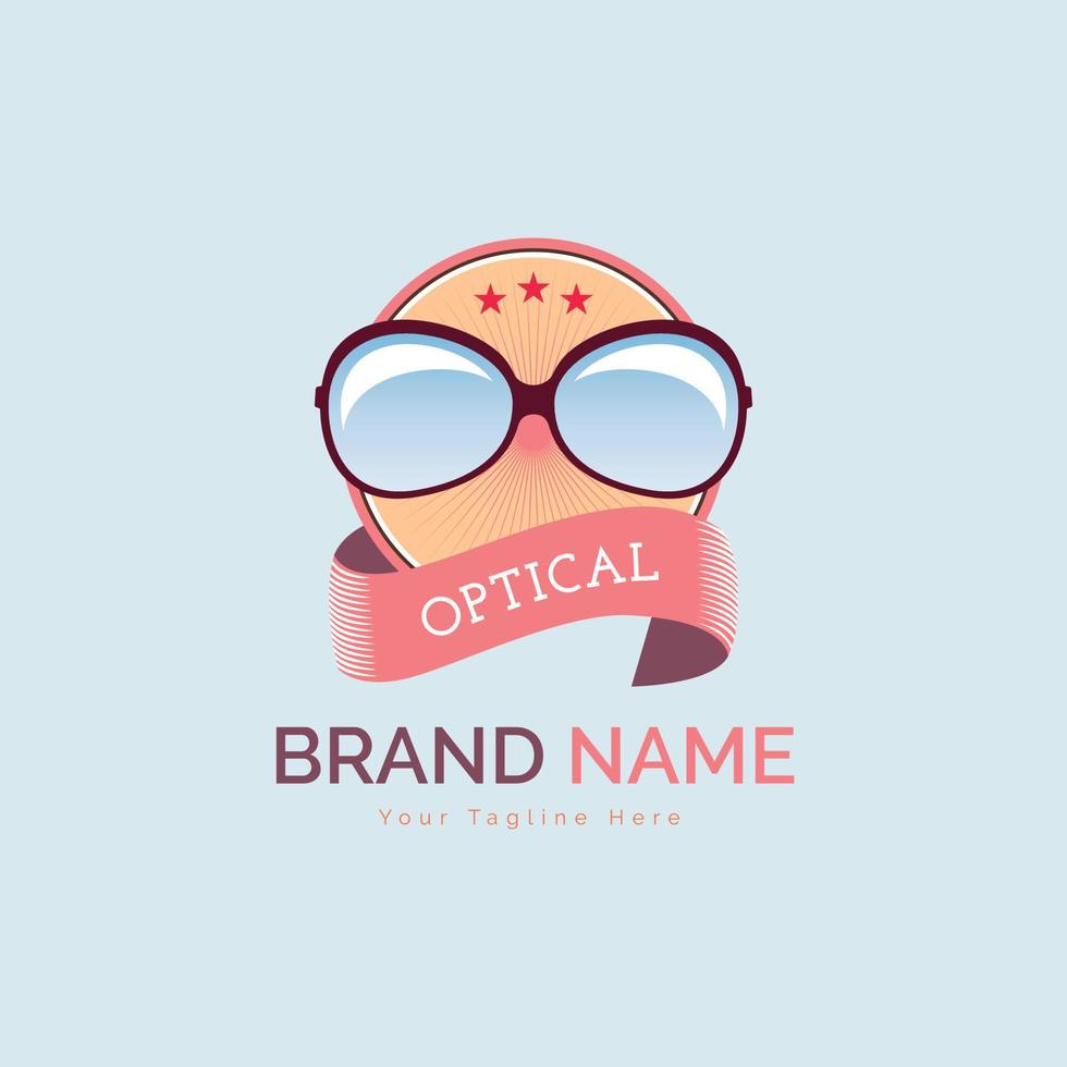 optical eye glass modern logo design template for brand or company and other vector