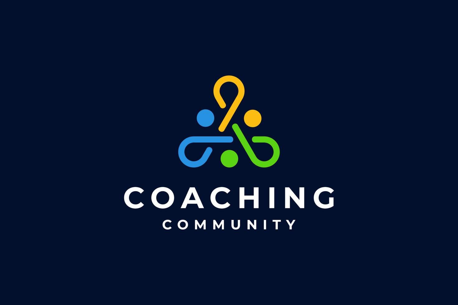 green blue coaching community logo vector