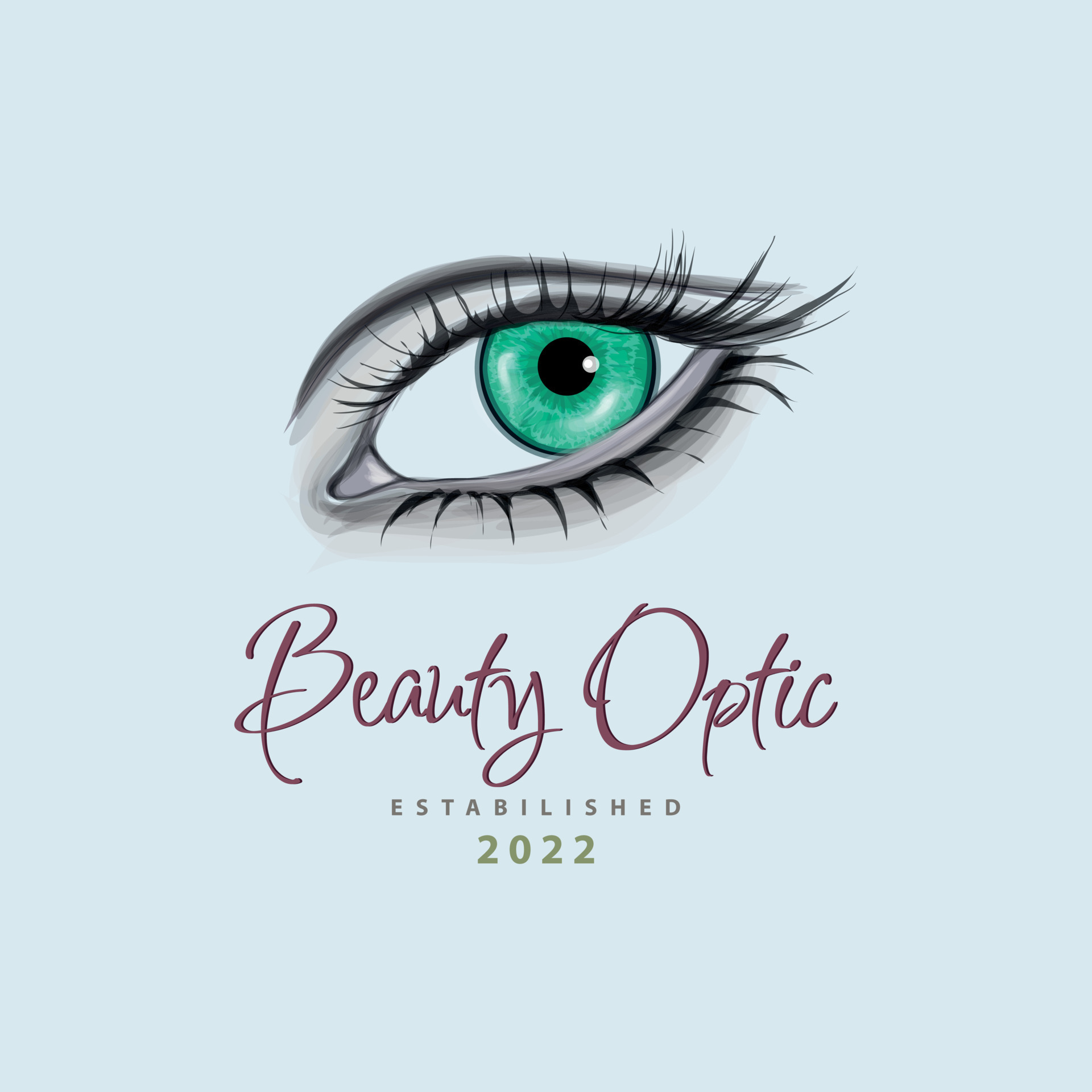 optical beauty eyes logo design template vector for brand or company