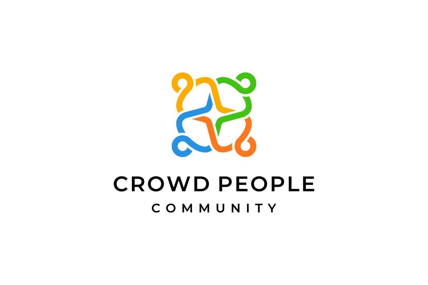 colorful human resource crowd logo vector