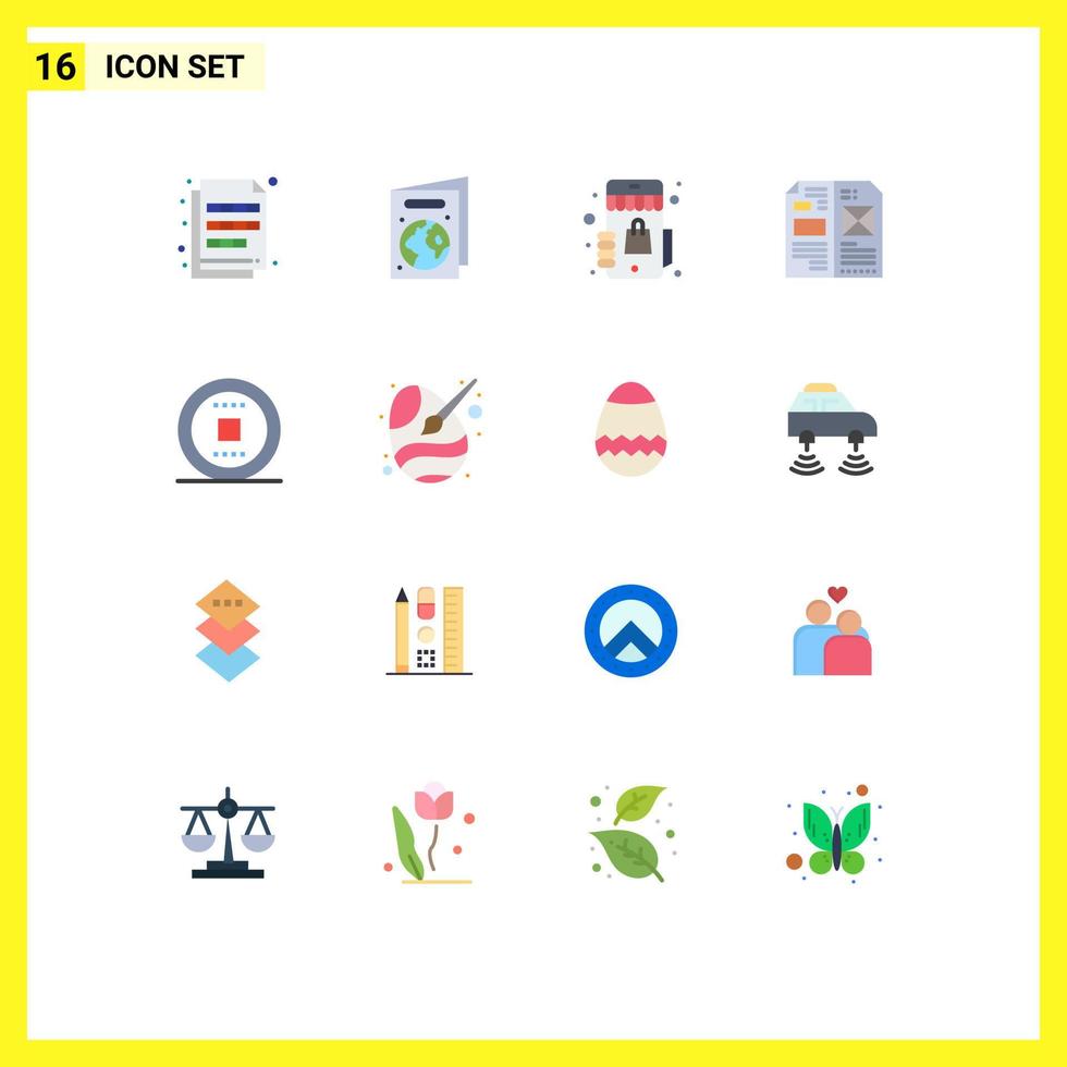 Group of 16 Modern Flat Colors Set for control layout marketplace editorial book Editable Pack of Creative Vector Design Elements