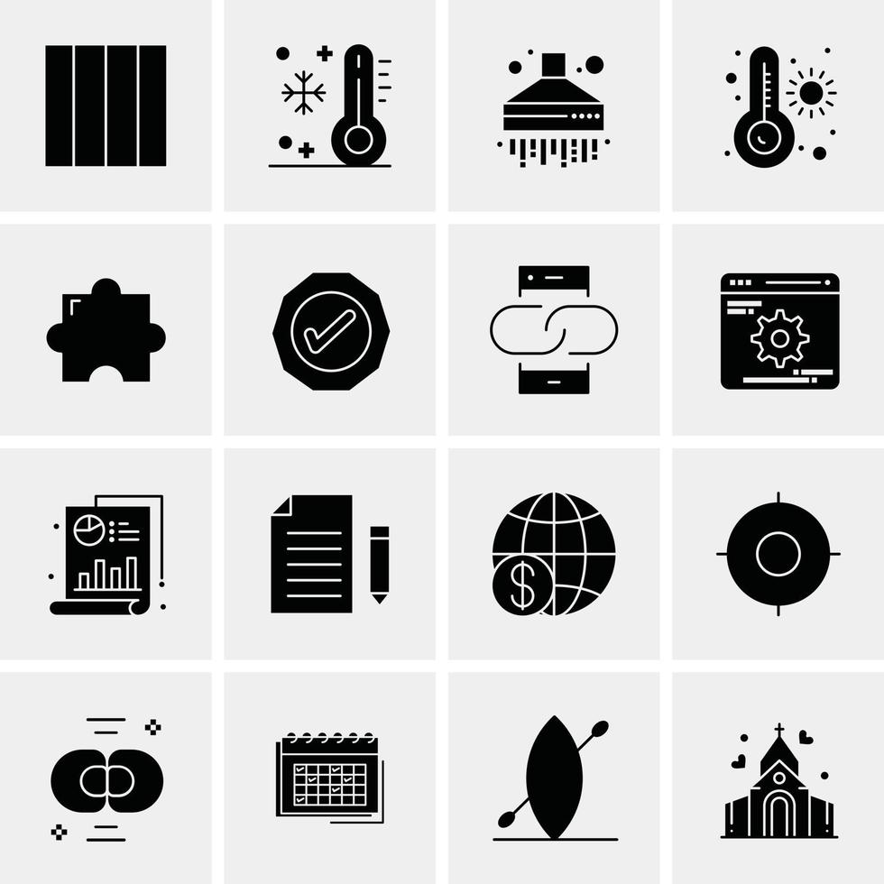 16 iconos universales de negocios vector ilustración de icono creativo para usar en proyectos relacionados con la web y dispositivos móviles