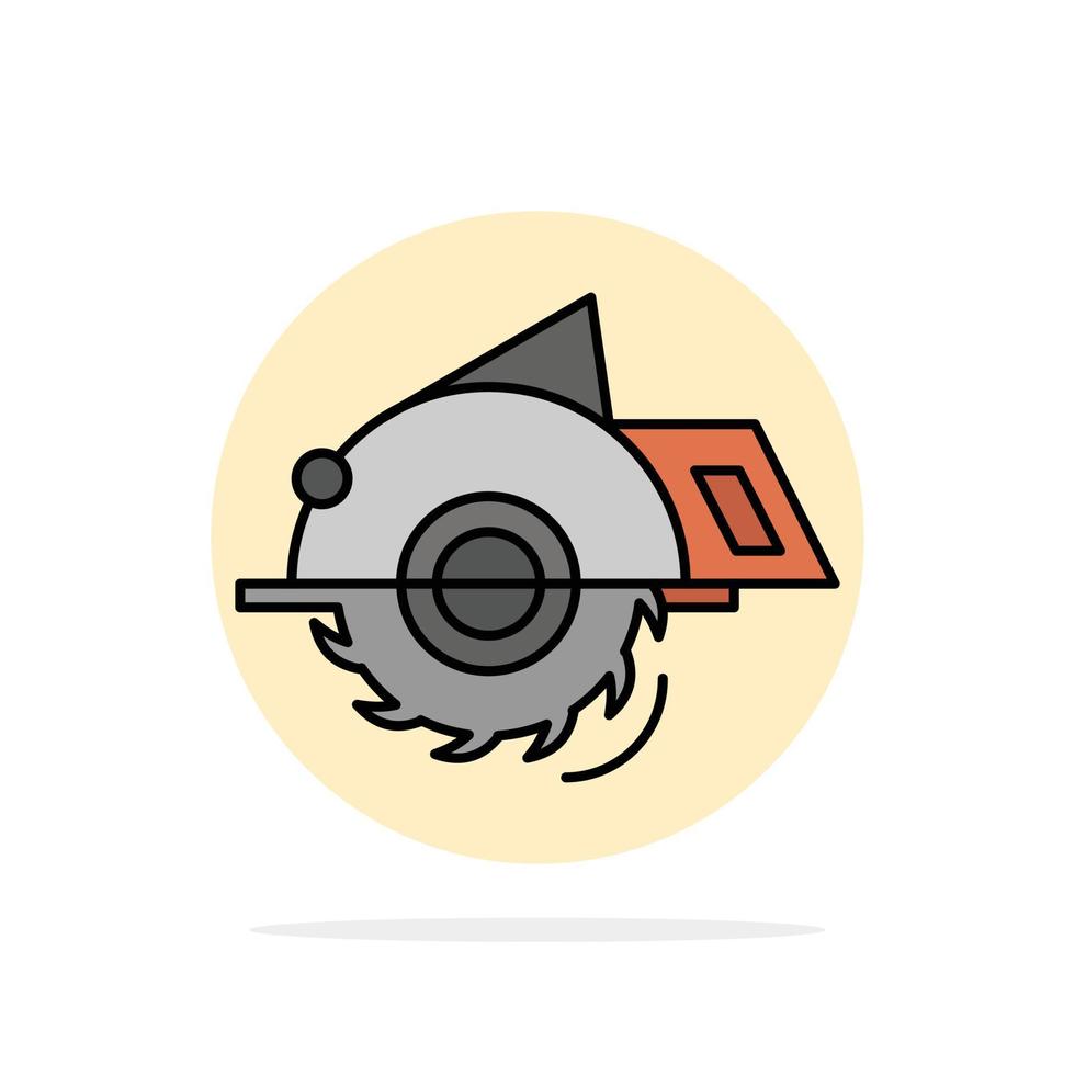 Saw Building Circular Saw Construction Repair Abstract Circle Background Flat color Icon vector