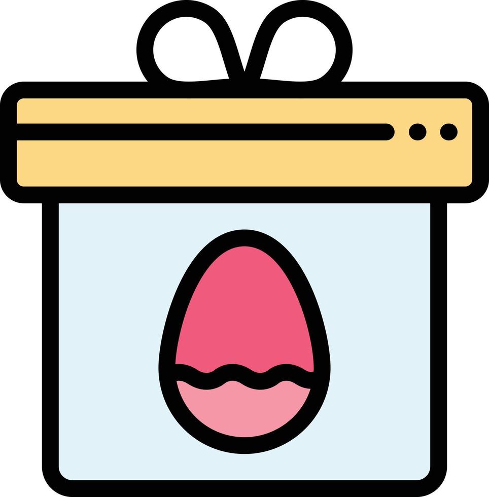 Gift Box Egg Easter Business Logo Template Flat Color vector