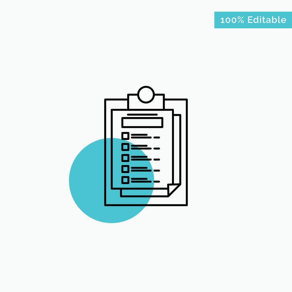 Card Presentation Report File turquoise highlight circle point Vector icon