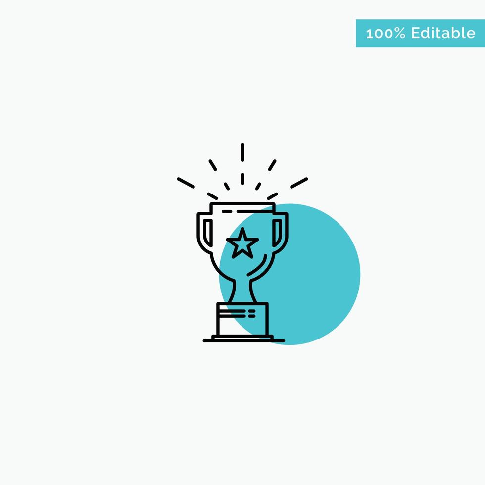 Cup Medal Prize Trophy turquoise highlight circle point Vector icon