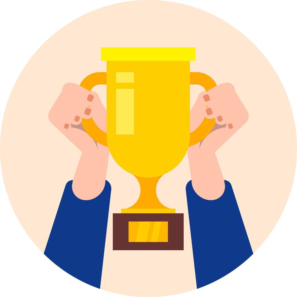 Hands holding a trophy elements vector