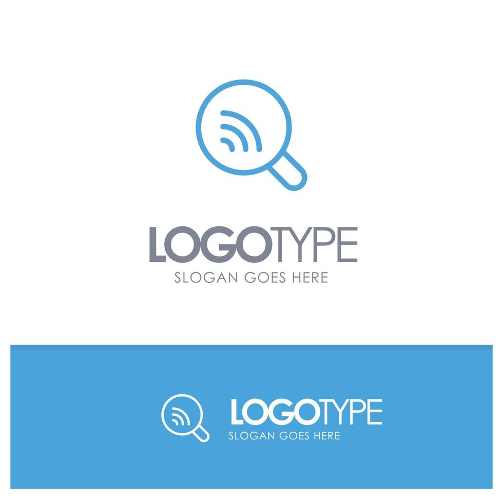 Search Research Wifi Signal Blue outLine Logo with place for tagline vector