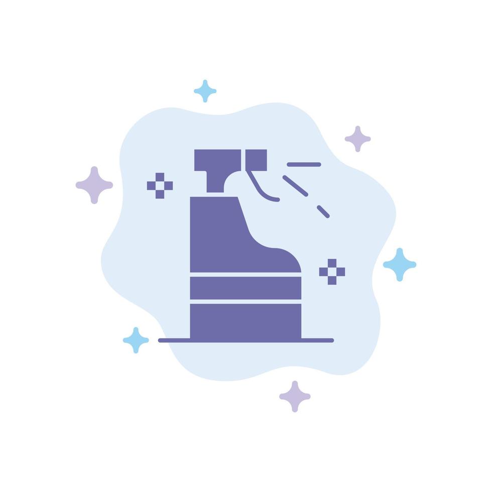 Spray Cleaning Detergent Product Blue Icon on Abstract Cloud Background vector