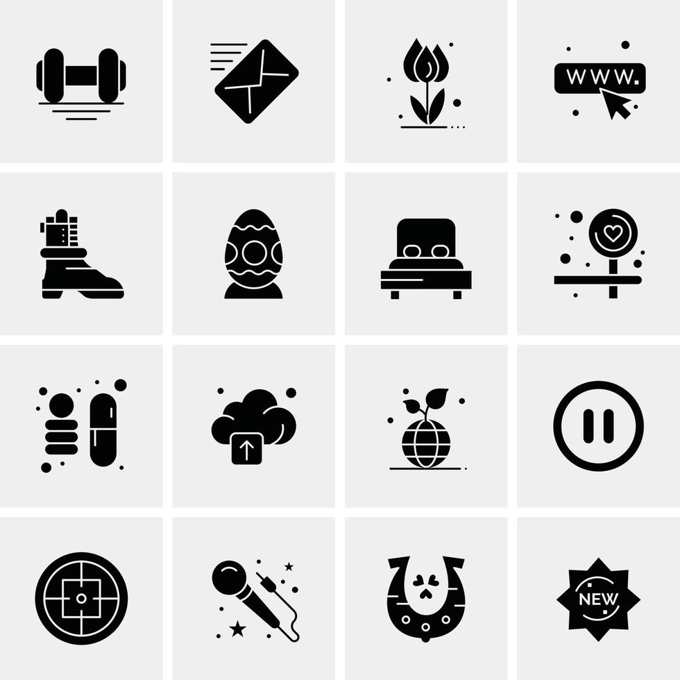 16 iconos universales de negocios vector ilustración de icono creativo para usar en proyectos relacionados con la web y dispositivos móviles