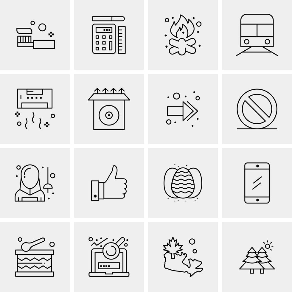 16 iconos universales de negocios vector ilustración de icono creativo para usar en proyectos relacionados con la web y dispositivos móviles