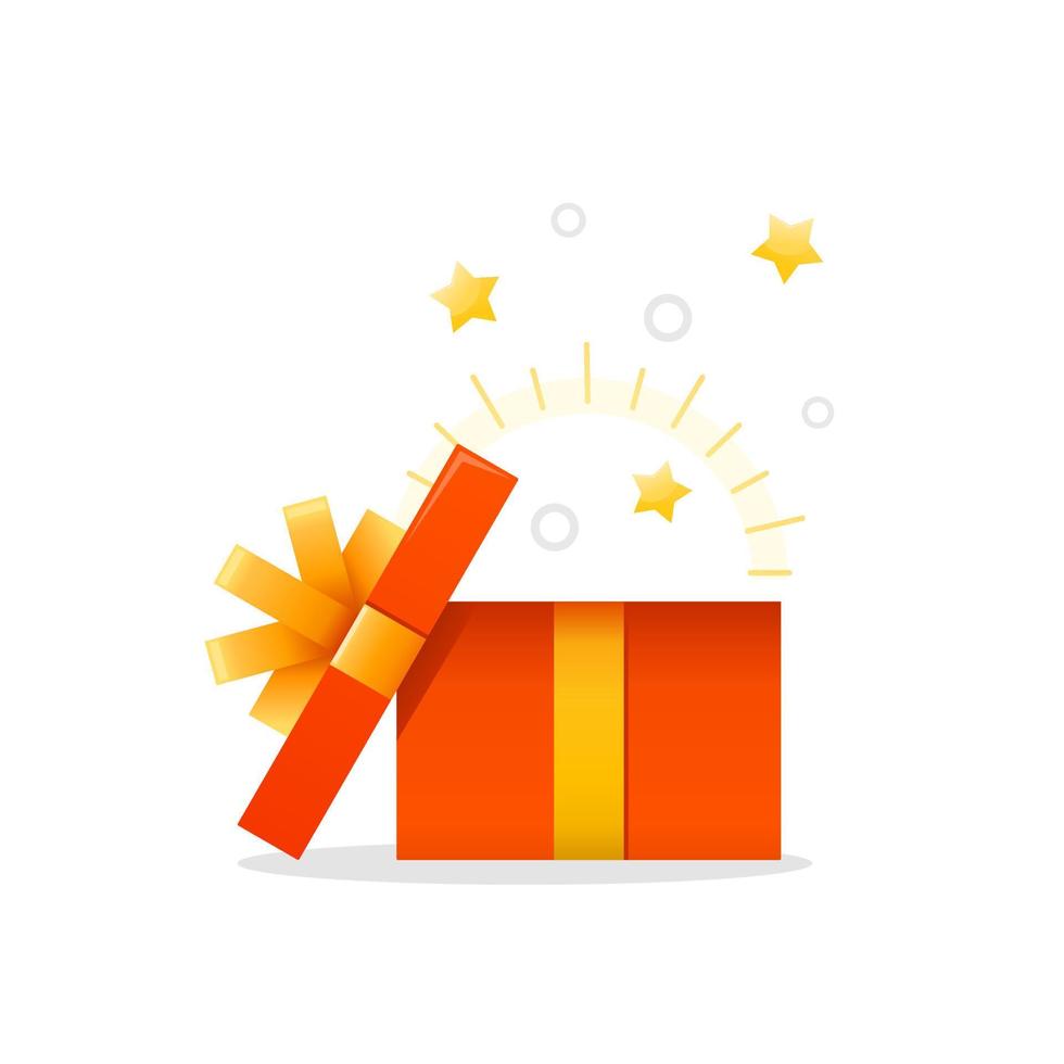 cajas de regalo abren regalos sorpresa. vector