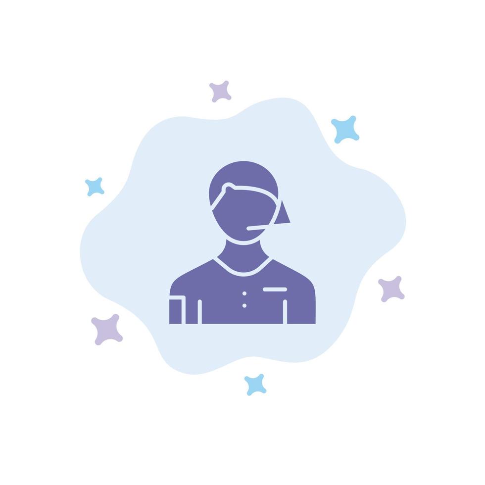 Arbiter Football Judge Linesman Referee Blue Icon on Abstract Cloud Background vector