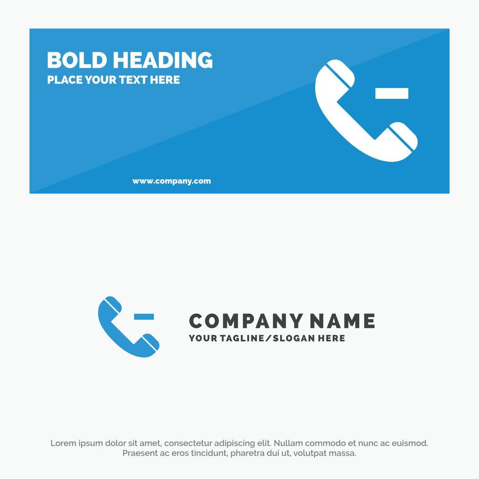 Call Contact Delete SOlid Icon Website Banner and Business Logo Template vector