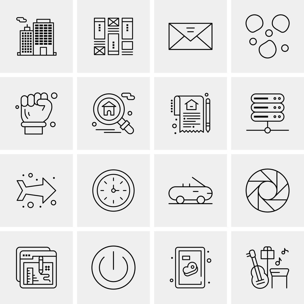 16 iconos universales de negocios vector ilustración de icono creativo para usar en proyectos relacionados con la web y dispositivos móviles