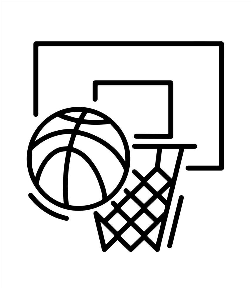 basketball hoop and basketball ball vector