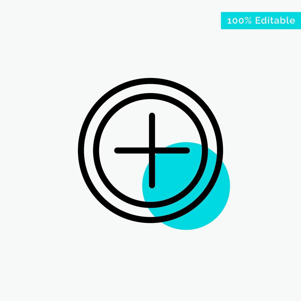 Interface Plus User turquoise highlight circle point Vector icon