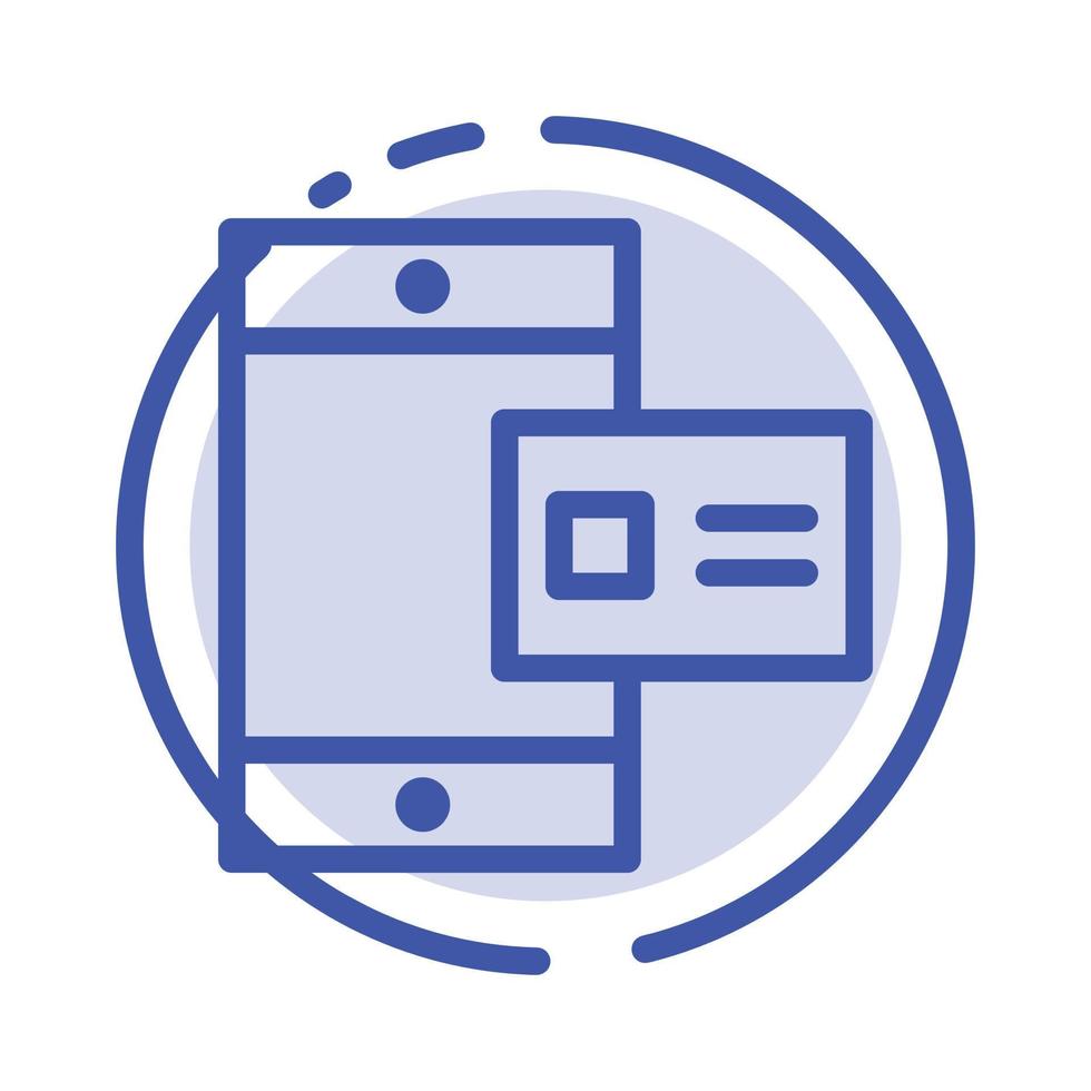 Mobile Online Chalk Profile Blue Dotted Line Line Icon vector