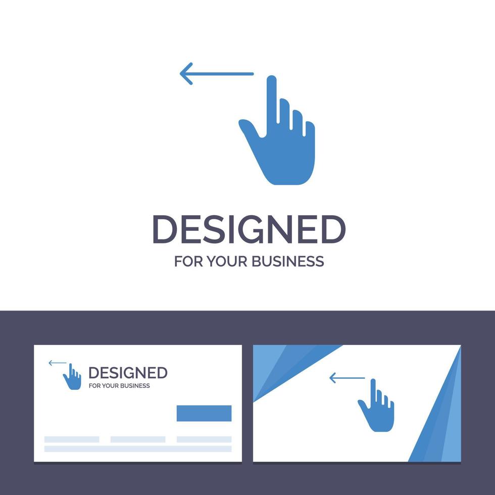 Creative Business Card and Logo template Finger Gestures Hand Left Vector Illustration