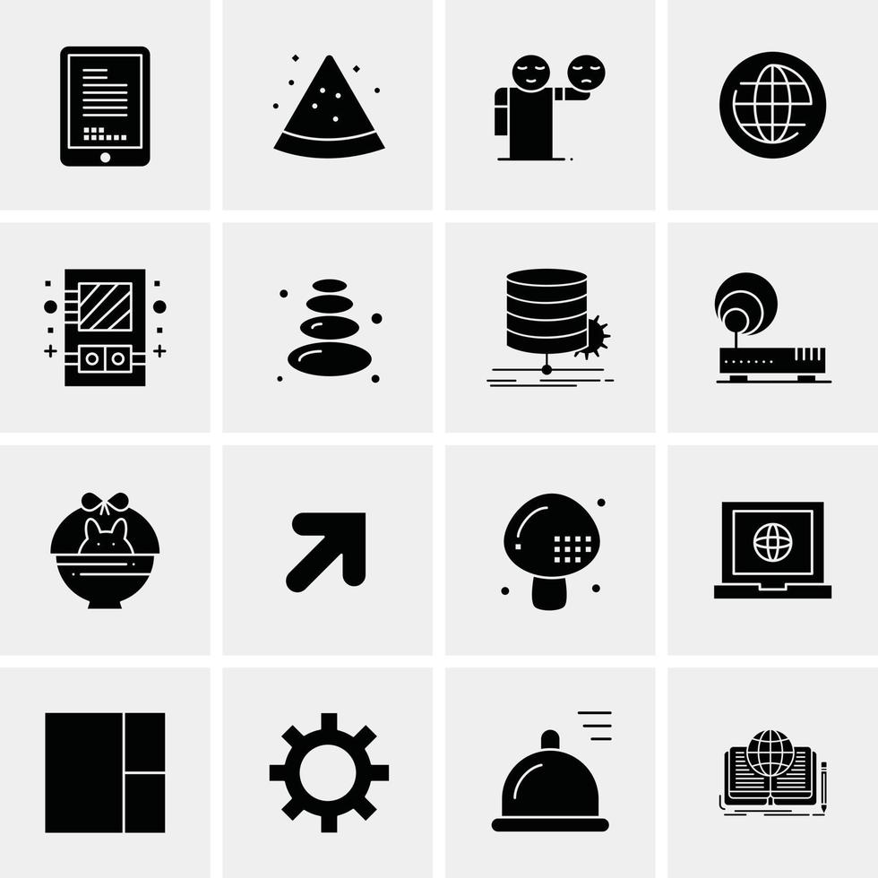 16 iconos universales de negocios vector ilustración de icono creativo para usar en proyectos relacionados con la web y dispositivos móviles