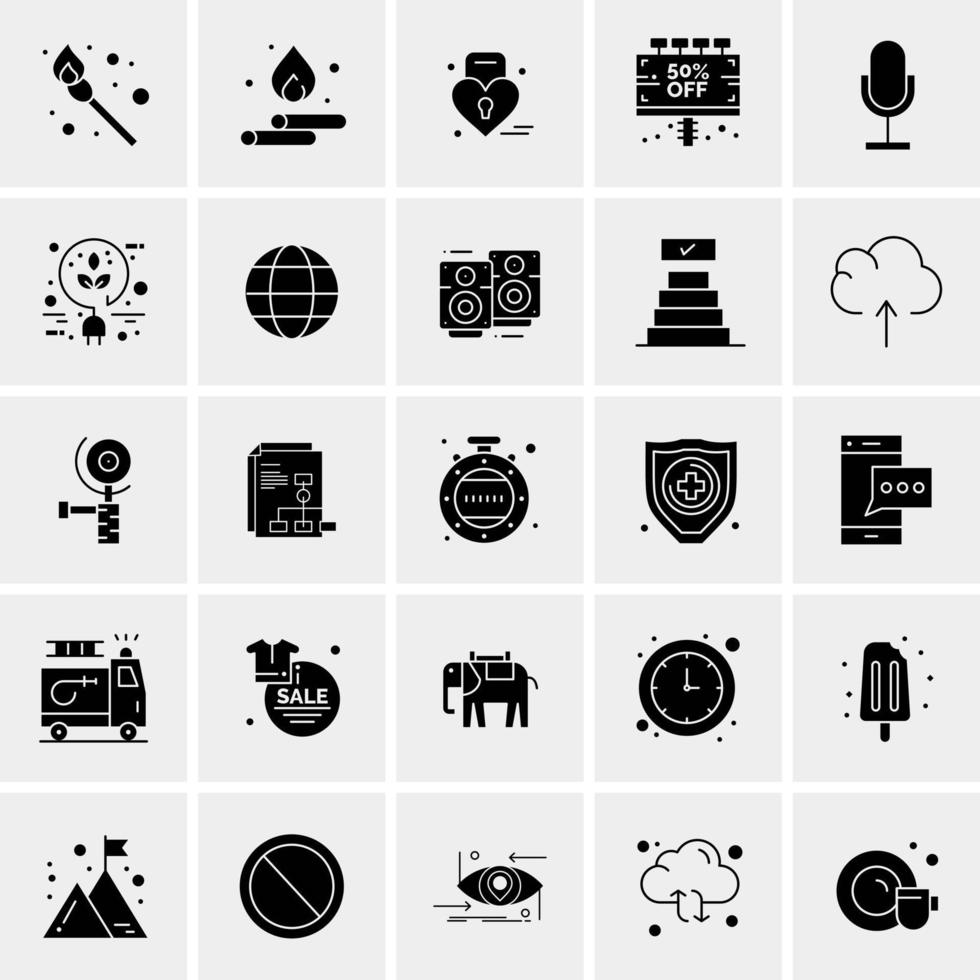 25 iconos de negocios universales vector ilustración de icono creativo para usar en proyectos relacionados con la web y dispositivos móviles