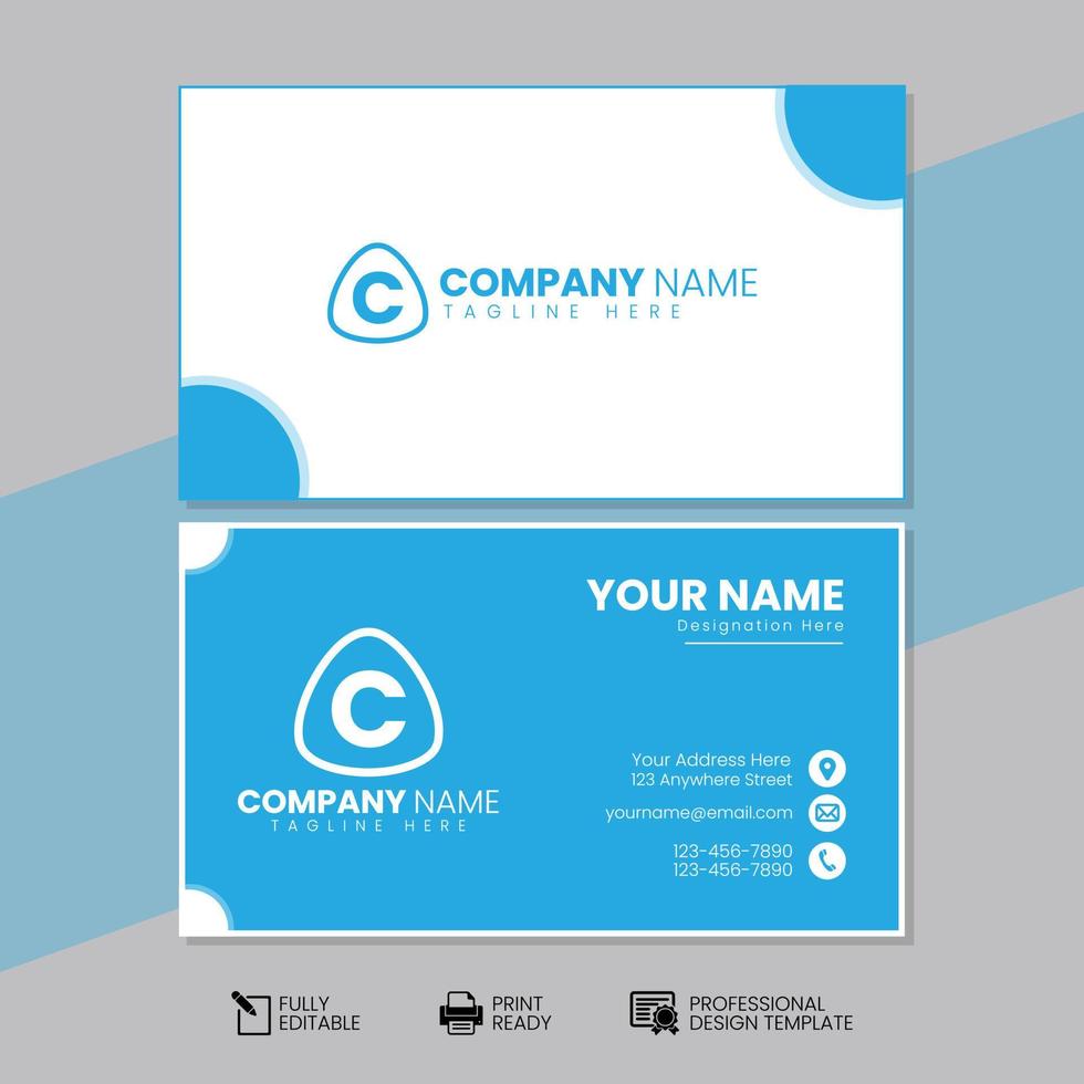 Professional Business Card Template. Unique Business Card Template. Modern Business Card Template vector