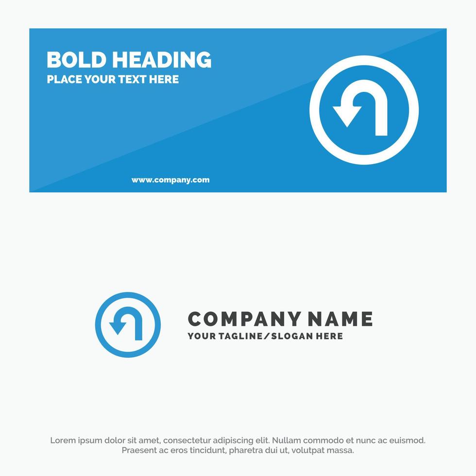 Arrow Back Navigation Way SOlid Icon Website Banner and Business Logo Template vector