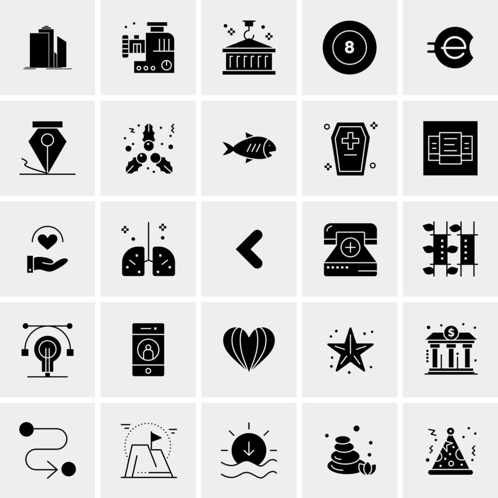 25 iconos de negocios universales vector ilustración de icono creativo para usar en proyectos relacionados con la web y dispositivos móviles