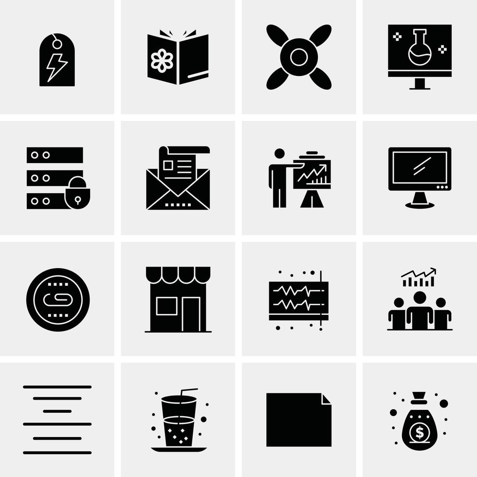 16 iconos universales de negocios vector ilustración de icono creativo para usar en proyectos relacionados con la web y dispositivos móviles