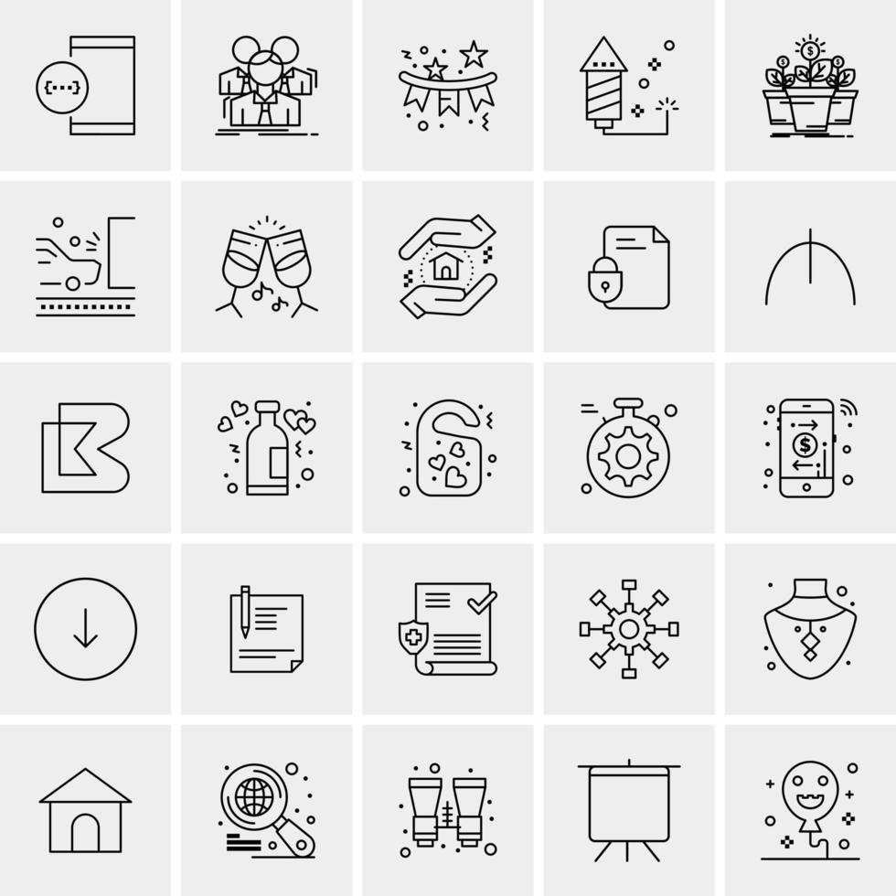 25 iconos de negocios universales vector ilustración de icono creativo para usar en proyectos relacionados con la web y dispositivos móviles