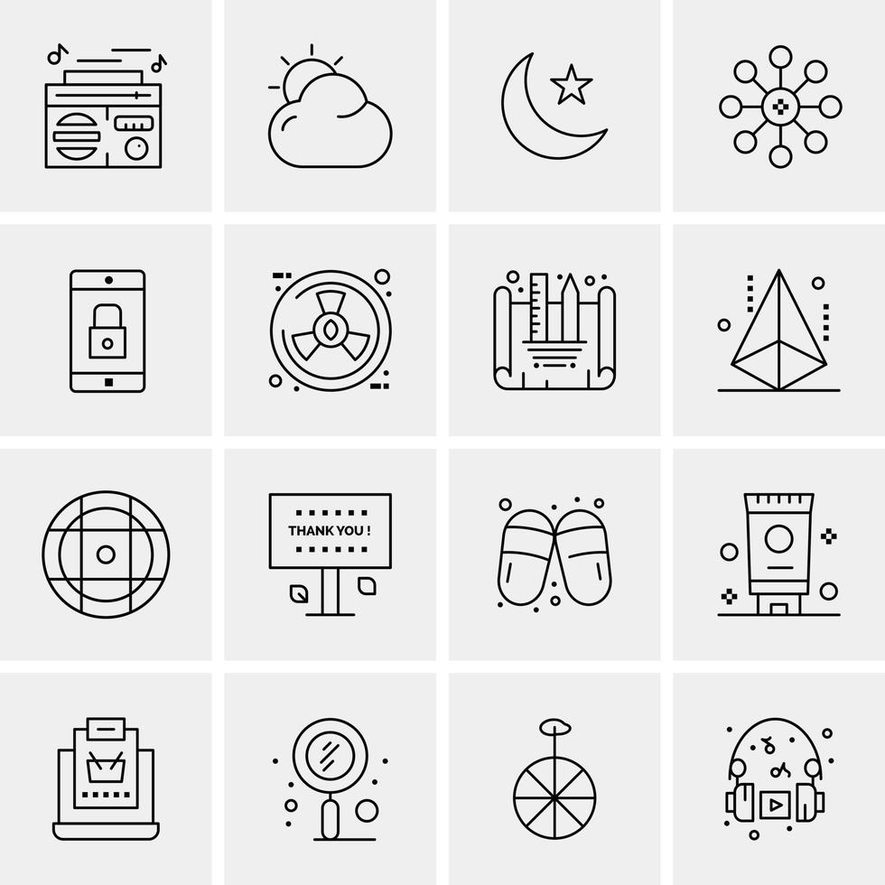 16 iconos universales de negocios vector ilustración de icono creativo para usar en proyectos relacionados con la web y dispositivos móviles