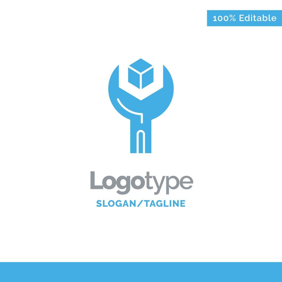 config desarrollar producto sdk servicio azul sólido logotipo plantilla lugar para eslogan vector