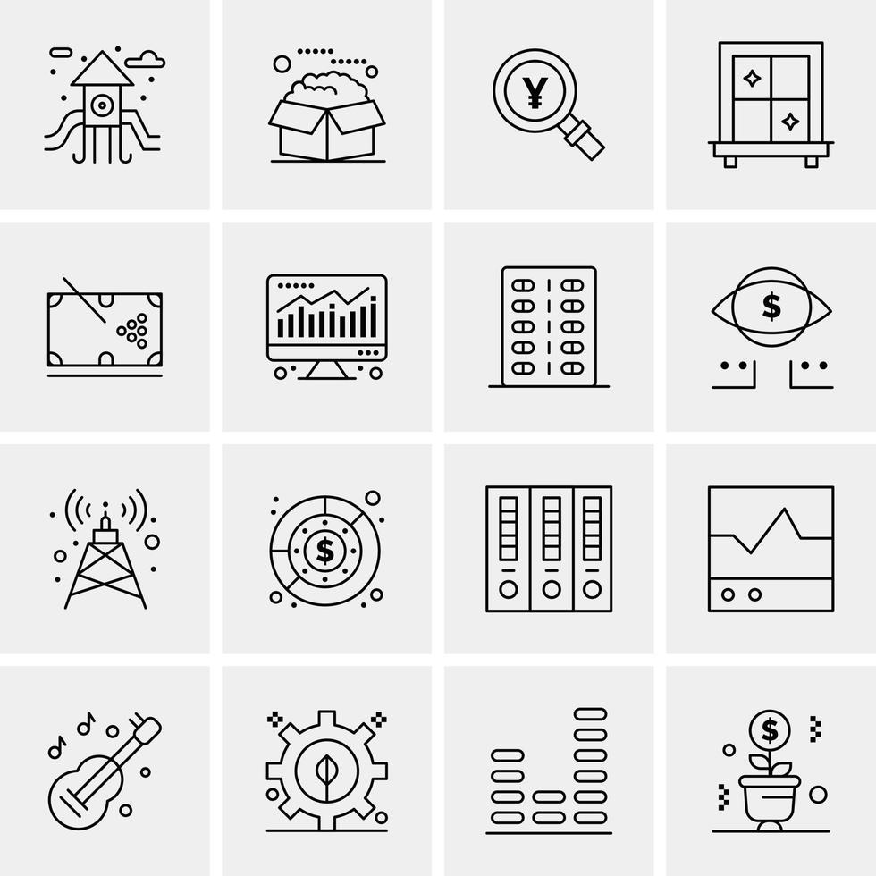 16 iconos universales de negocios vector ilustración de icono creativo para usar en proyectos relacionados con la web y dispositivos móviles