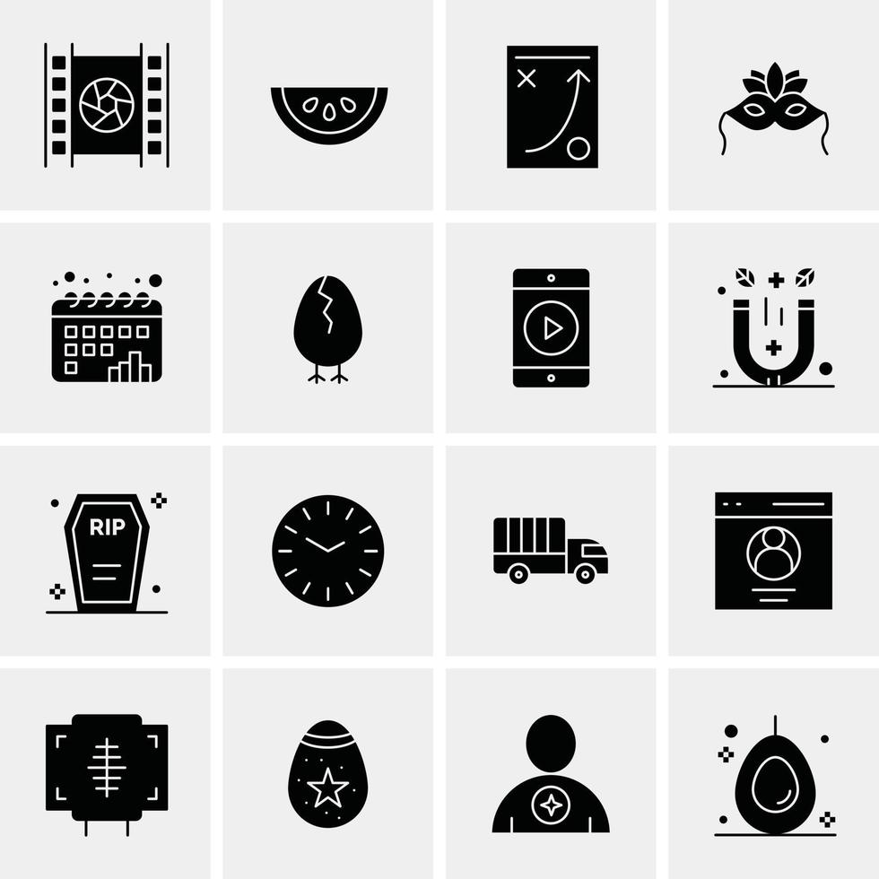 16 iconos universales de negocios vector ilustración de icono creativo para usar en proyectos relacionados con la web y dispositivos móviles