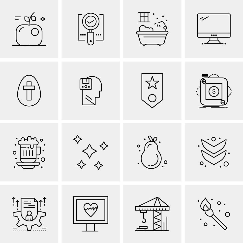 16 iconos universales de negocios vector ilustración de icono creativo para usar en proyectos relacionados con la web y dispositivos móviles