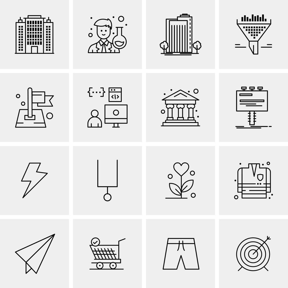 16 iconos universales de negocios vector ilustración de icono creativo para usar en proyectos relacionados con la web y dispositivos móviles