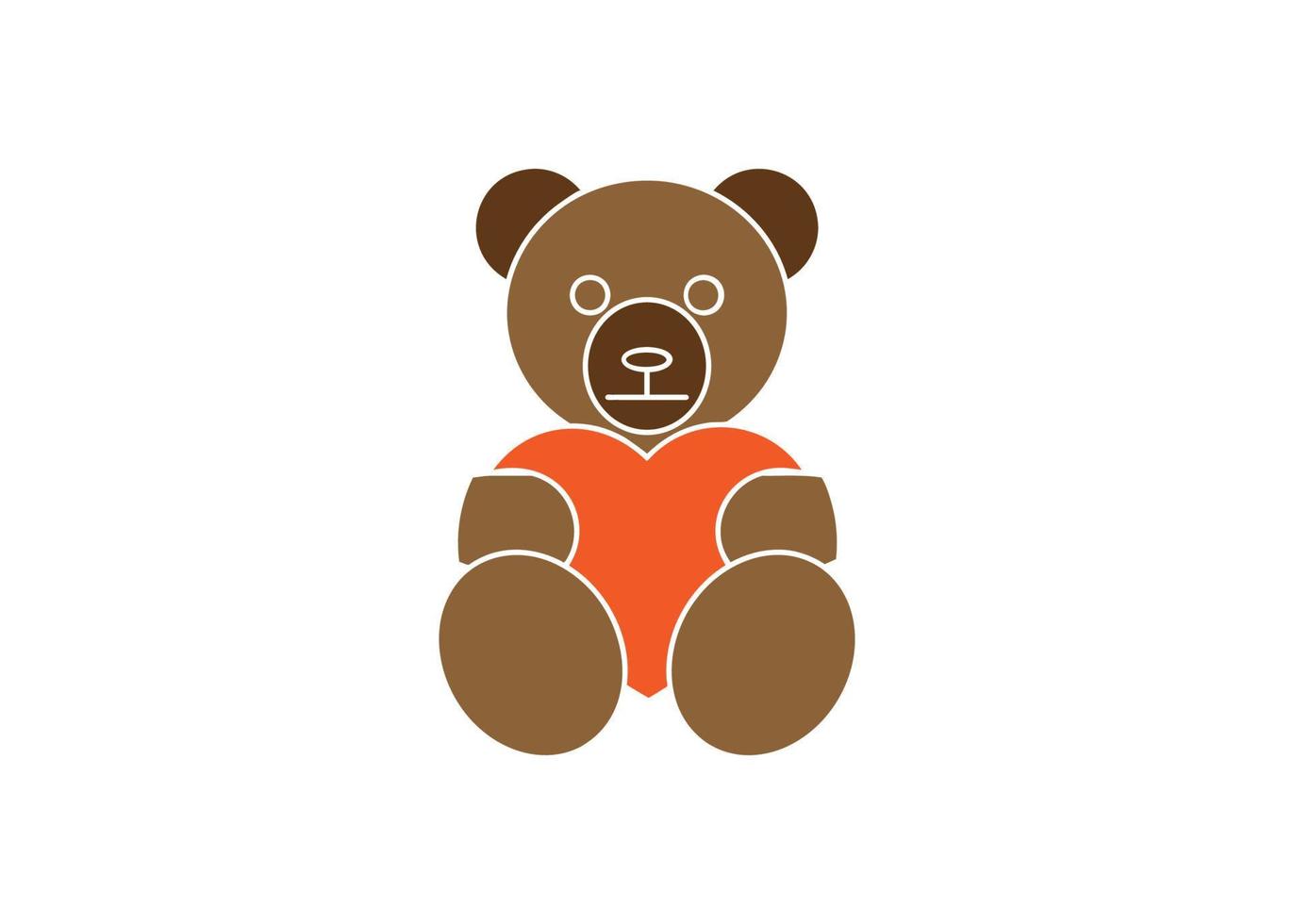 Teddy bear silhouette icon logo design template vector isolated illustration