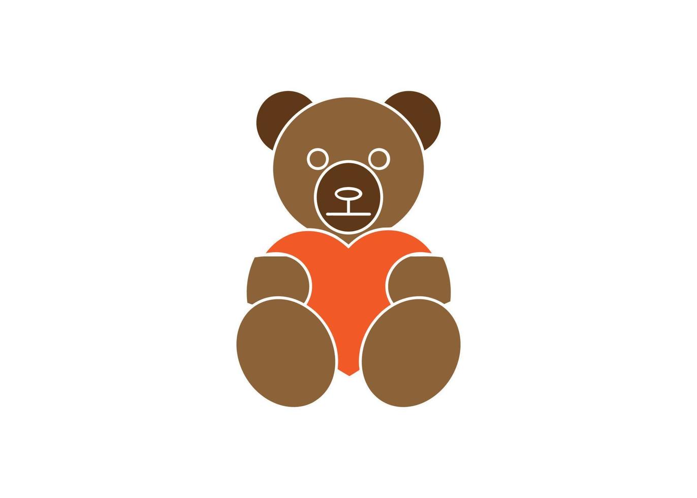 oso de peluche silueta icono logotipo diseño plantilla vector aislado ilustración