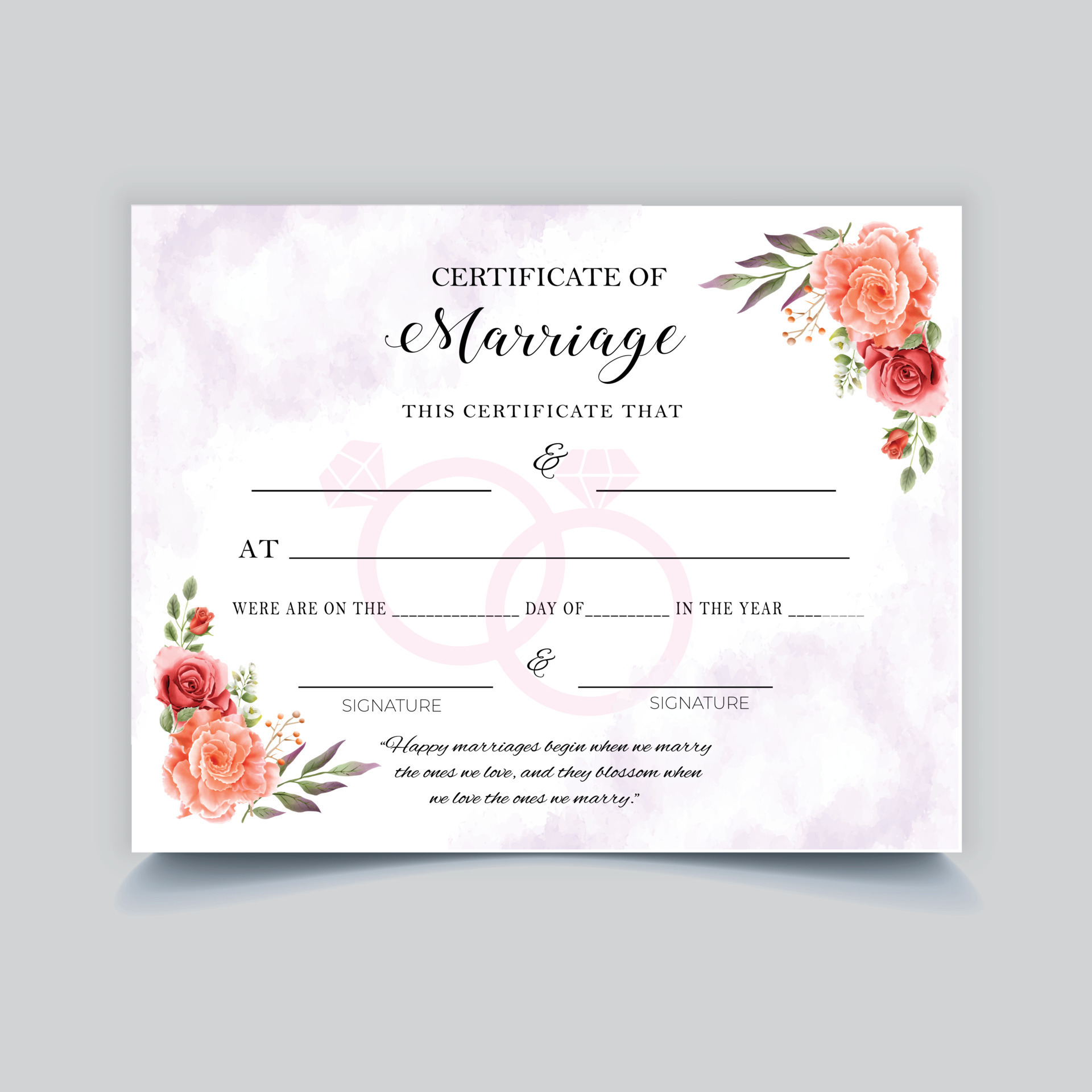 Free Marriage Certificate 14657726 Vector Art at Vecteezy