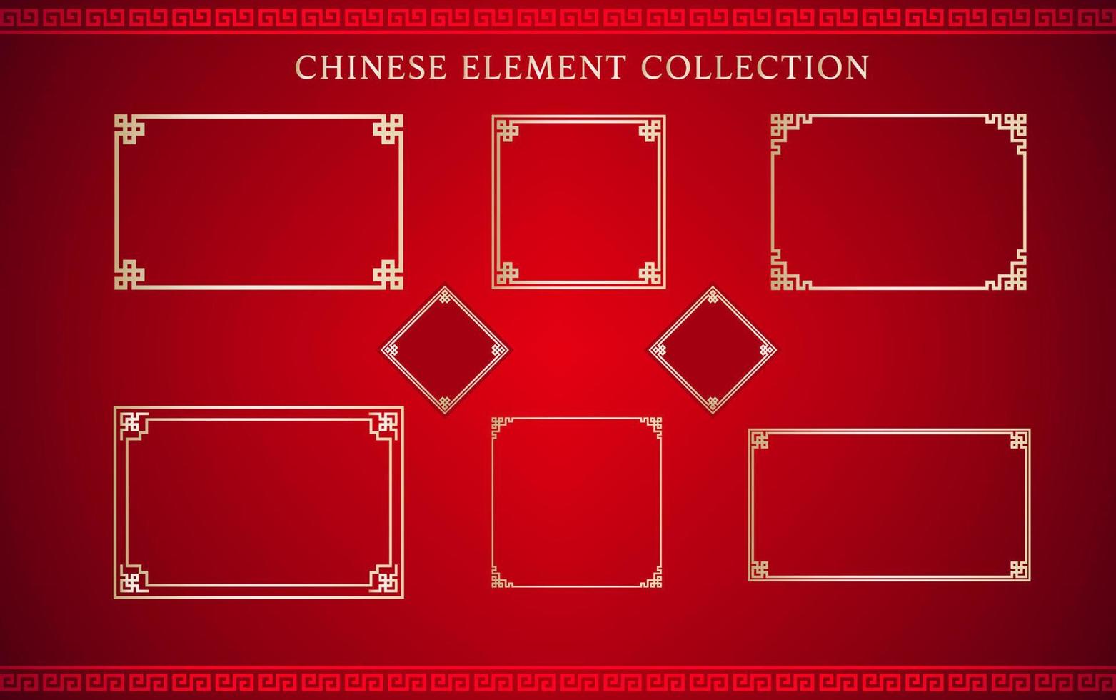 Chinese frame element collection set for traditional design concept. vector