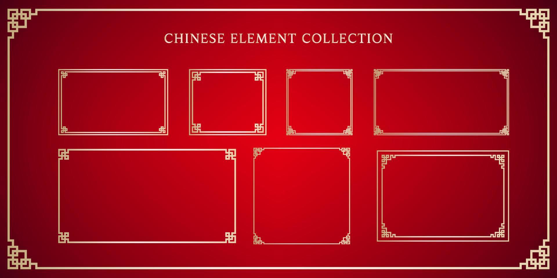 Chinese frame element collection set for traditional design concept. vector