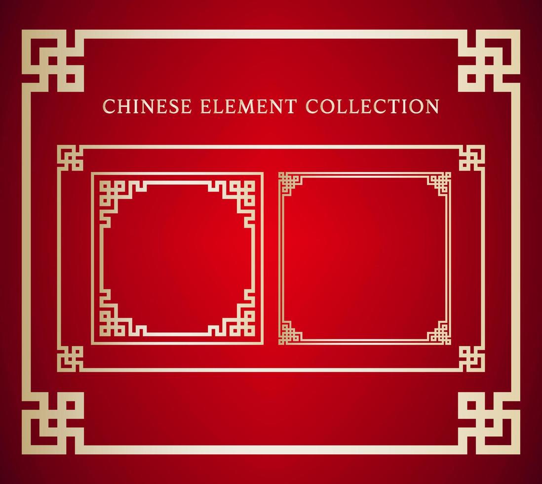 Chinese frame element collection set for traditional design concept. vector